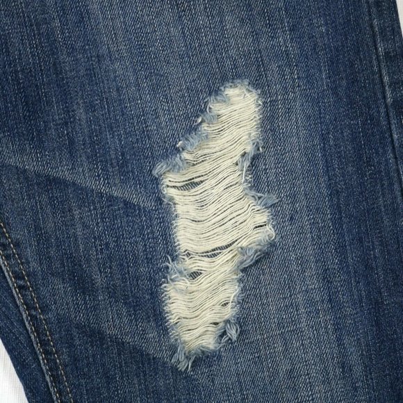 Decree Boyfriend Crop Capri Jeans Destroyed Distressed 7 - Picture 9 of 12